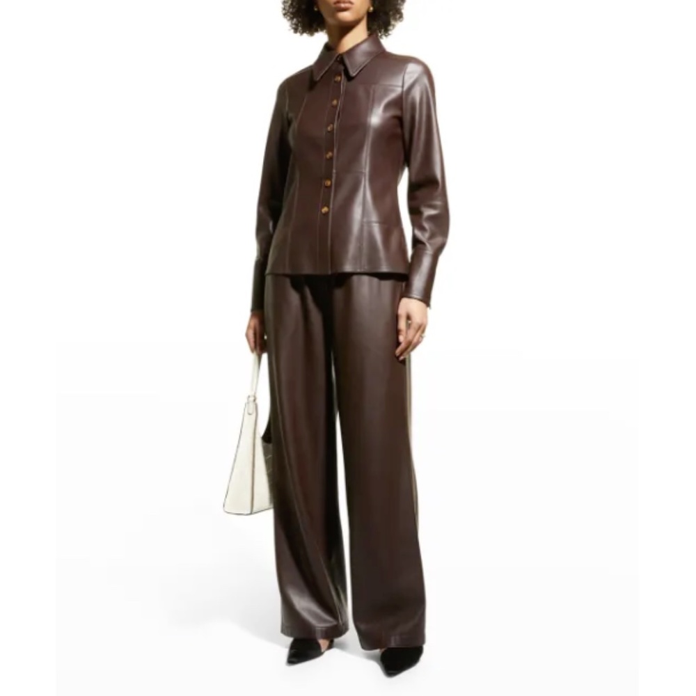 REBECCA TAYLOR Vegan Leather Shirt
